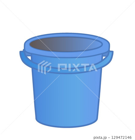 青いプラスチックのバケツのイラスト 129472146