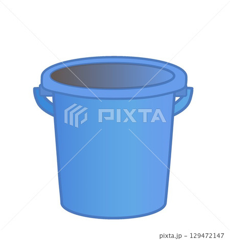 青いプラスチックのバケツのイラスト 129472147