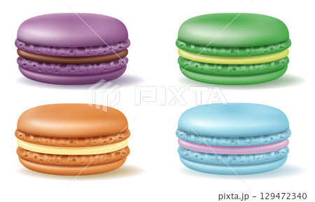 macaron french dessert cookies cake cartoon vector illustration 129472340