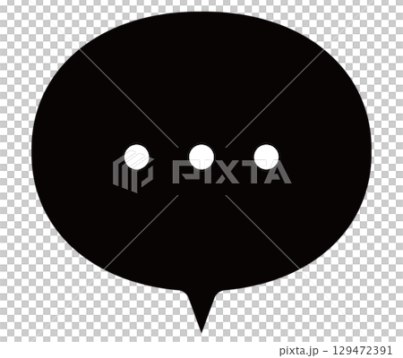 Simple speech bubble icon black and white Simple speech bubble icon black and white 129472391