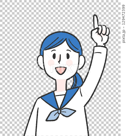 Pointing female student 129472399