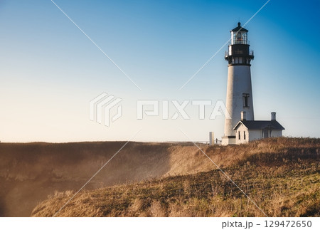 Yaquina Head Lighthouse and Sunset 129472650