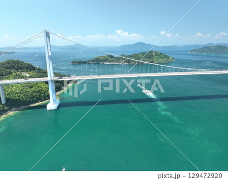 しまなみ海道をドローンで空撮 129472920