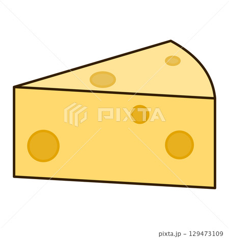 エメンタールチーズのシンプルなイラスト 129473109