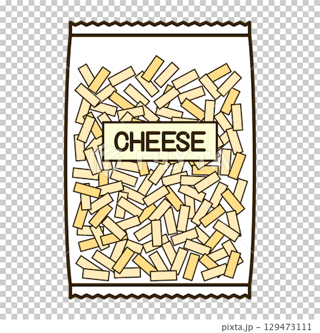 Illustration of melting cheese in a bag Illustration of melting cheese in a bag 129473111