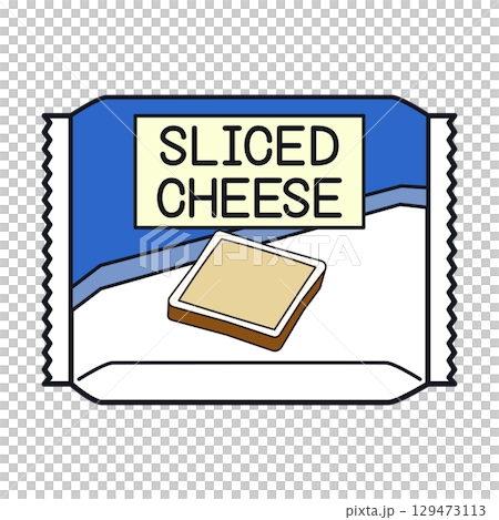 シンプルなスライスチーズのイラスト 129473113