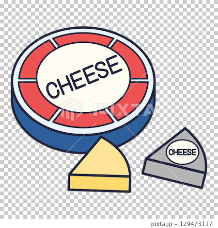 可愛的起司插圖 129473117