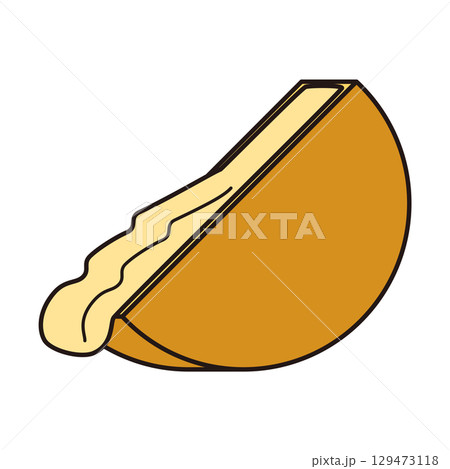 ラクレットチーズのシンプルなイラスト ラクレットチーズのシンプルなイラスト 129473118