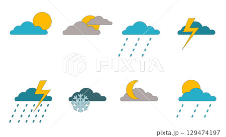set of weather icons set of weather icons 129474197