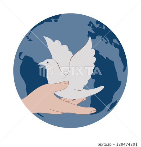 peaceful concept with dove peaceful concept with dove 129474201