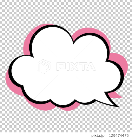 シンプルな吹き出しのイラスト　もこもこ 129474476