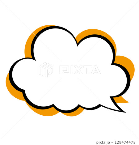 シンプルな吹き出しのイラスト　もこもこ 129474478