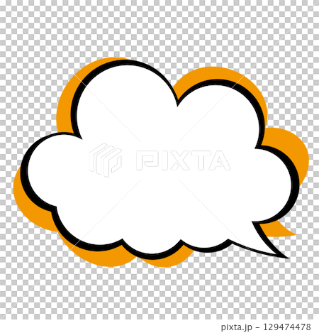 シンプルな吹き出しのイラスト　もこもこ 129474478