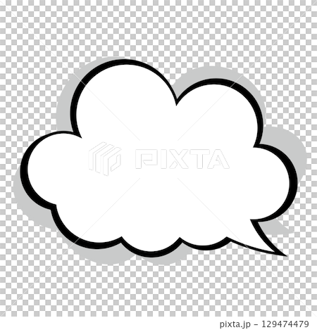 シンプルな吹き出しのイラスト　もこもこ 129474479