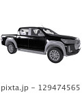 Black pickup truck isolated on white 129474565