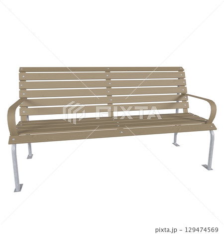 Metal bench design isolated on white 129474569