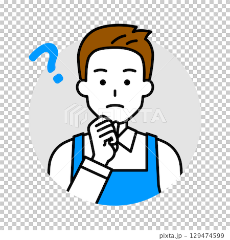 Icon of a man wearing an apron (thinking) Icon of a man wearing an apron (thinking) 129474599