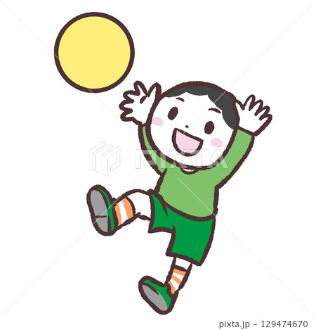 ボール遊びする男の子のイラスト ボール遊びする男の子のイラスト 129474670
