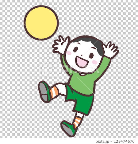 ボール遊びする男の子のイラスト ボール遊びする男の子のイラスト 129474670