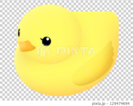 Duck toy seen from above 129474694