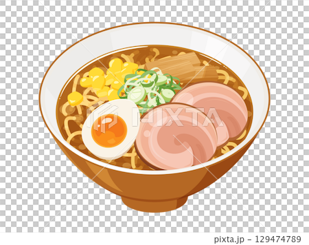 Miso ramen illustration material 129474789