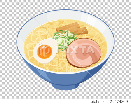 塩ラーメンのイラスト素材 塩ラーメンのイラスト素材 129474809