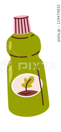 Organic liquid plant fertilizer bottle 129474832