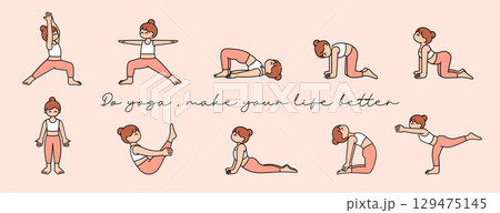 Minimalist Yoga Pose Collection for Better Living 129475145