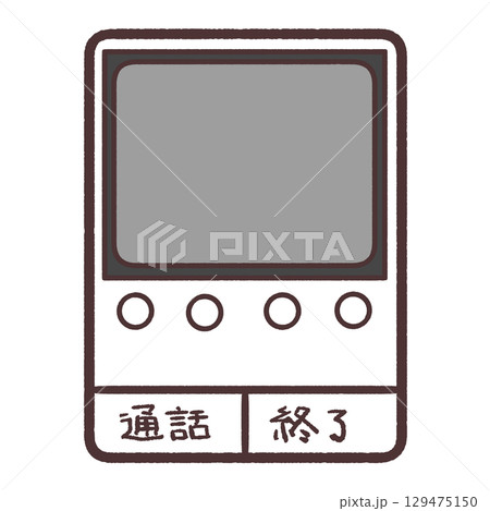 シンプルなモニターホンのイラスト 129475150