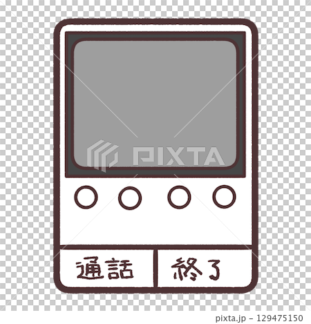 シンプルなモニターホンのイラスト 129475150