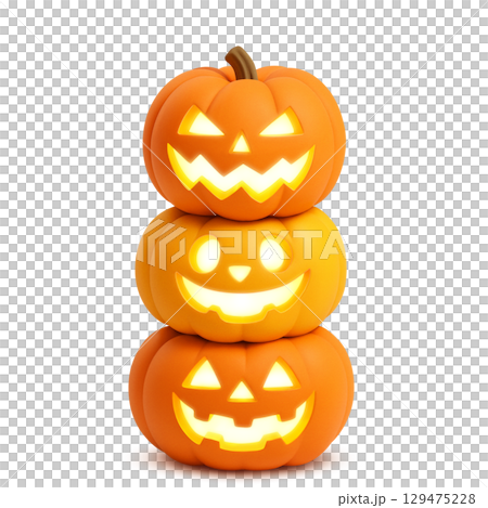 ハロウィン カボチャ イラスト リアル 129475228