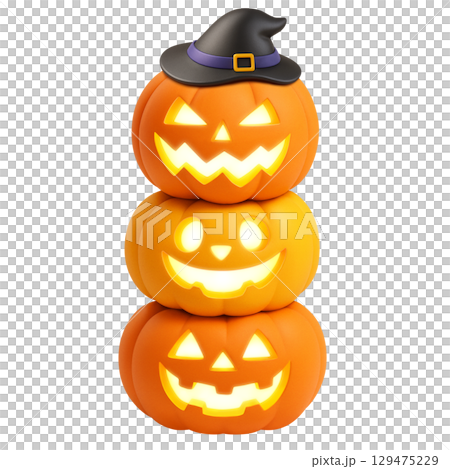 Halloween pumpkin illustration realistic 129475229