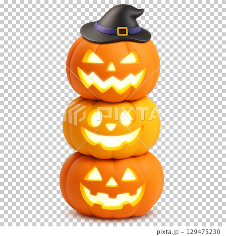 Halloween pumpkin illustration realistic 129475230