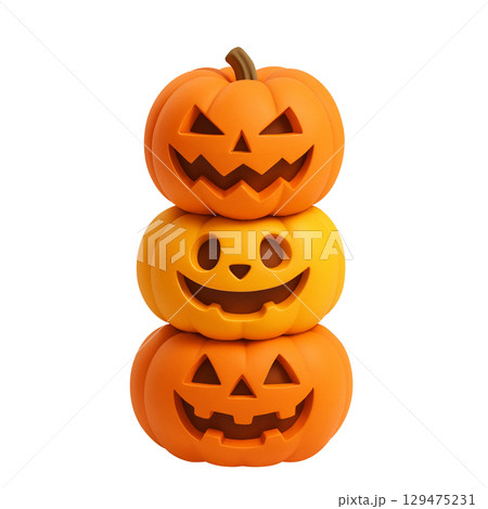 ハロウィン カボチャ イラスト リアル ハロウィン カボチャ イラスト リアル 129475231