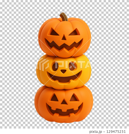 萬聖節南瓜插圖逼真 129475231