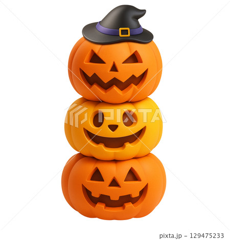 ハロウィン カボチャ イラスト リアル ハロウィン カボチャ イラスト リアル 129475233