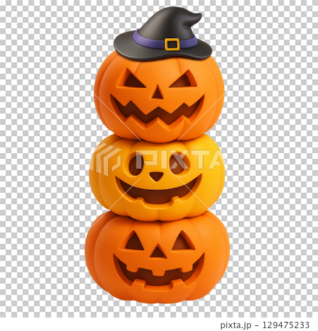 ハロウィン カボチャ イラスト リアル ハロウィン カボチャ イラスト リアル 129475233
