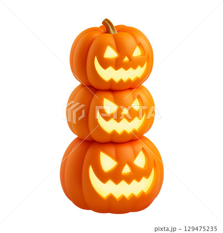 ハロウィン カボチャ イラスト リアル ハロウィン カボチャ イラスト リアル 129475235