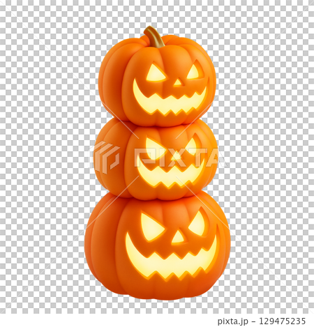 ハロウィン カボチャ イラスト リアル ハロウィン カボチャ イラスト リアル 129475235