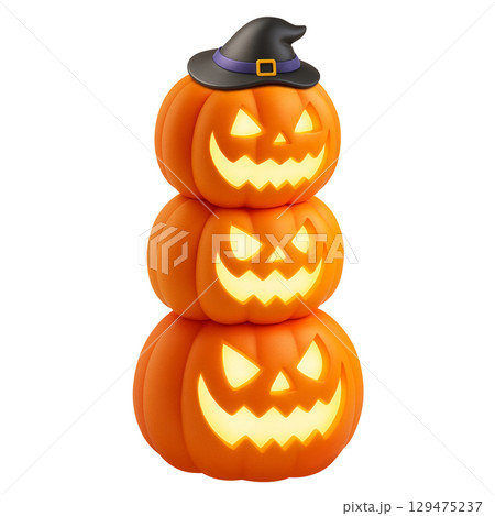 ハロウィン カボチャ イラスト リアル ハロウィン カボチャ イラスト リアル 129475237