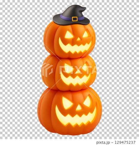 Halloween pumpkin illustration realistic 129475237