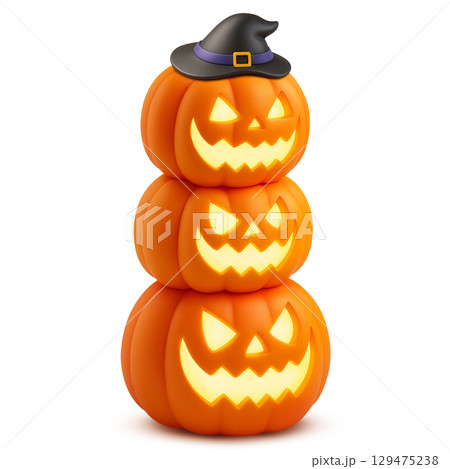 ハロウィン カボチャ イラスト リアル 129475238