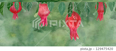 Four textured pomegranates watercolor seamless border on textured green background. Hand drawn realistic bright fruits great for fall harvest, culinary designs, textile, banners decor. Autumn clip art Four textured pomegranates watercolor seamless border on textured green background. Hand drawn realistic bright fruits great for fall harvest, culinary designs, textile, banners decor. Autumn clip art 129475420