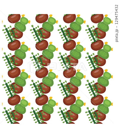 cactus, pattern, illustration, seamless, textile, wallpaper, desert, print, seamless pattern, green, graphic, mexican, botanical, fabric, drawing, no people, exotic, repetition, drawn, mexico, hand-dr 129475432