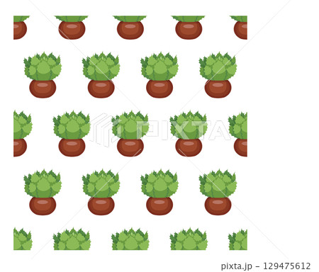 Cactus in a clay pot. Exotic plant. Seamless pattern. Vector illustration. Cactus in a clay pot. Exotic plant. Seamless pattern. Vector illustration. 129475612