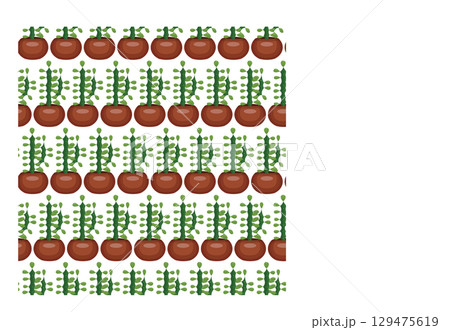 Cactus in a clay pot. Exotic plant. Seamless pattern. Vector illustration. Cactus in a clay pot. Exotic plant. Seamless pattern. Vector illustration. 129475619