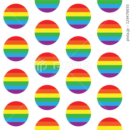 Vector seamless pattern of flat round lgbt flag 129476650