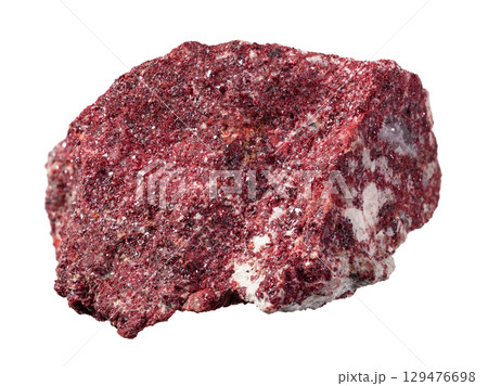 raw cinnabar natural mineral cutout on white 129476698