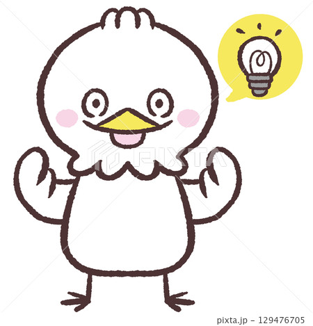 ひらめいた白い鳥のイラスト ひらめいた白い鳥のイラスト 129476705