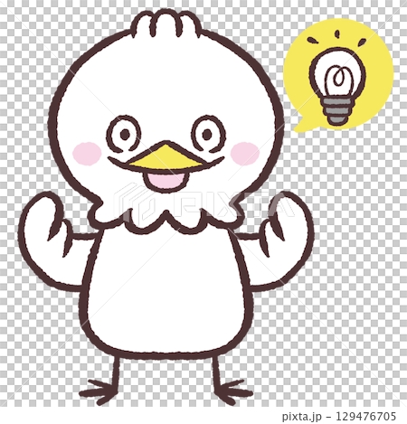 ひらめいた白い鳥のイラスト ひらめいた白い鳥のイラスト 129476705